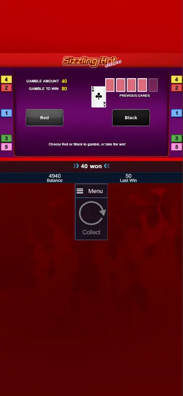 Sizzling Hot Deluxe – Gamble z podwojeniem wygranej po trafieniu koloru